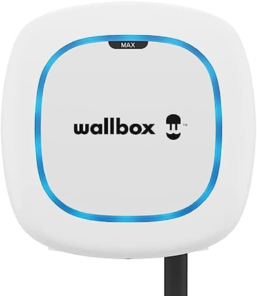Wallbox Paquete de Carga Solar Pulsar Plus Cargador de vehículo eléctrico (7,4 kW, 5 Metros, Tipo 2, WiFi, Bluetooth, OCPP, Interior/Exterior) Blanco + Power Boost monofásico