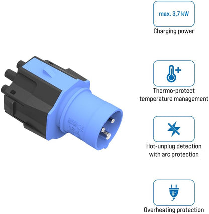 NRGkick 32A 10m Set Optimal, Estación de Carga móvil para Coches eléctricos, Cargador sin instalación, Incl. Adaptadores 32A & 16A + Enchufe Schuko, Cable de Carga EV con Bolsa de Transporte
