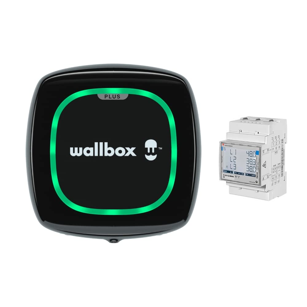 Wallbox Paquete de Carga Solar Pulsar Plus Cargador de vehículo eléctrico (7,4 kW, 5 Metros, Tipo 2, WiFi, Bluetooth, OCPP, Interior/Exterior) Blanco + Power Boost monofásico