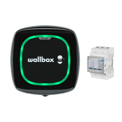 Wallbox Paquete de Carga Solar Pulsar Plus Cargador de vehículo eléctrico (7,4 kW, 5 Metros, Tipo 2, WiFi, Bluetooth, OCPP, Interior/Exterior) Blanco + Power Boost monofásico