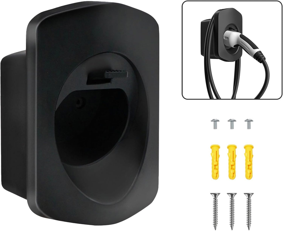 Suporte de parede de cabo de carregamento tipo 2 | Organizador de cabo de carregamento suporte ABS para carro elétrico com tomada IEC 62196-2, acessório para estação de carregamento - 15 * 10