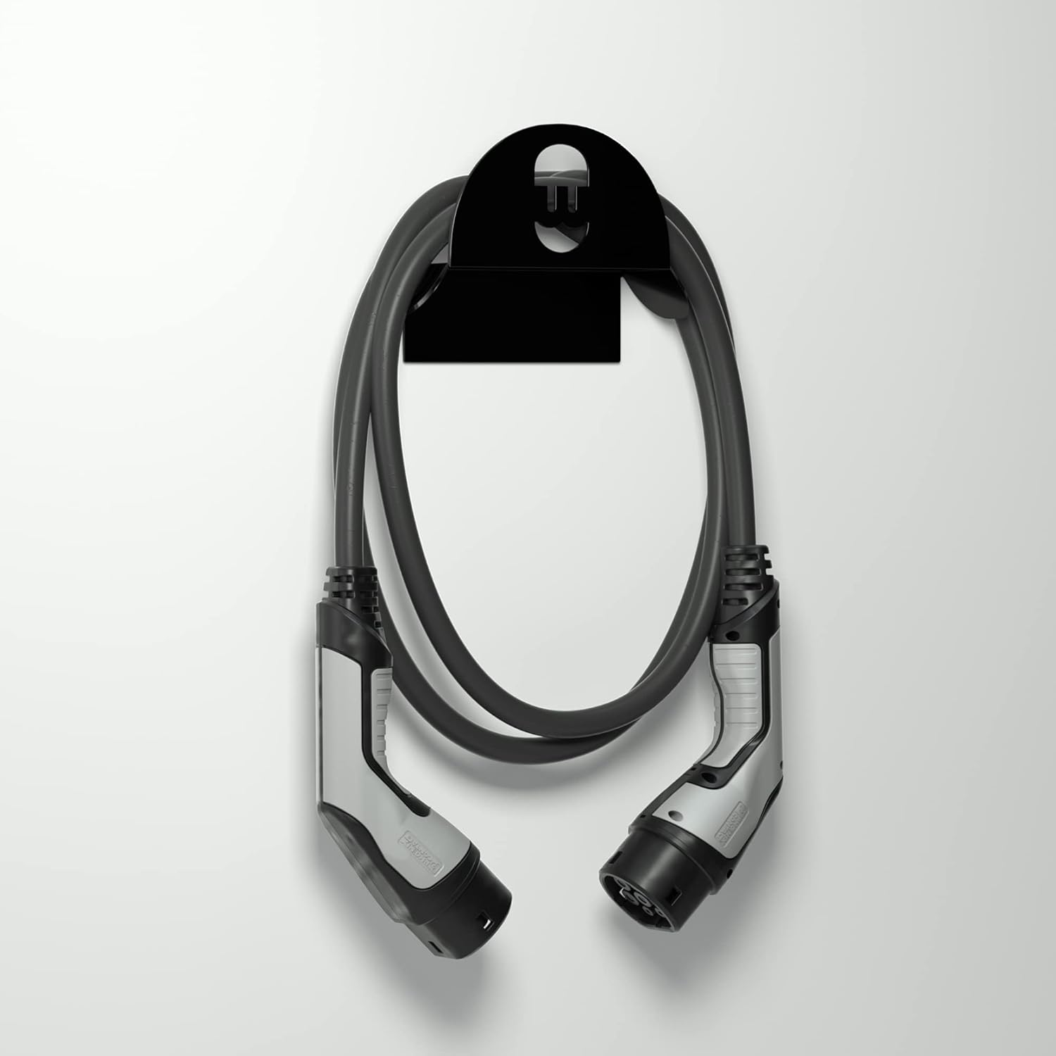 Suporte de mangueira EV Wallbox para paredes preto