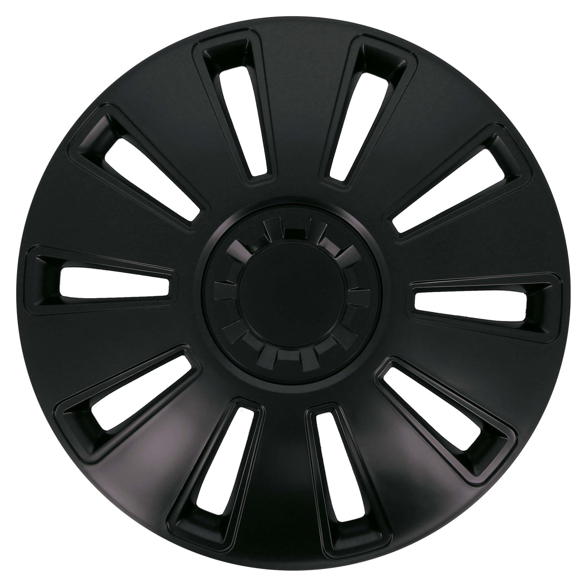 Juego de 4 Tapacubos de 15 Pulgadas Diseño Kentucky Carbon Black, Acabado en Negro y ABS Resistente a Fuertes Impactos, Duradero y Fiable con Anillo de sujeción Ajustable