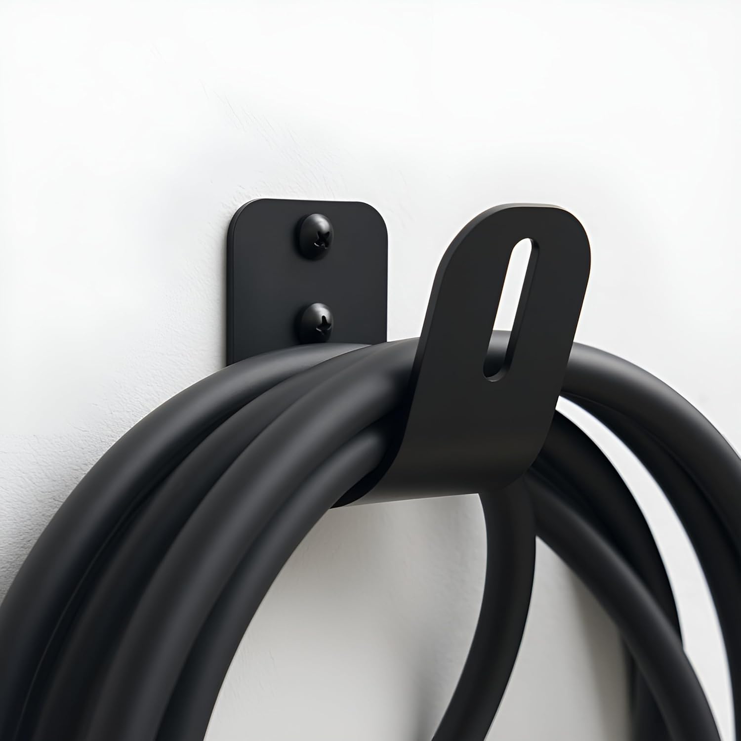 Soporte de Cable Tipo 2, Soporte de Pared para Cable de Carga - Soporte Robusto con Bordes Lisos, Incluye Accesorios de Montaje