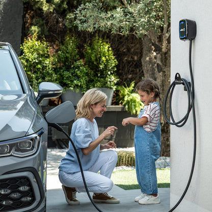 Suporte de mangueira EV Wallbox para paredes preto