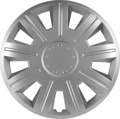 S SUMEX Juego de 4 Tapacubos de 15 Pulgadas Diseño Florida Ro Black, Acabado en Negro y ABS Resistente a Fuertes Impactos, Duradero y Fiable con Anillo de sujeción Ajustable