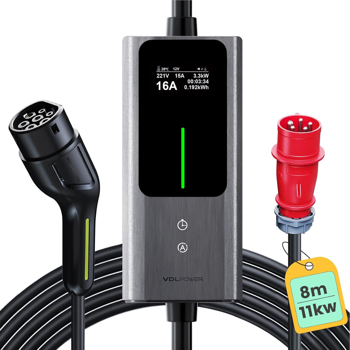 VDLPOWEREU Tipo 2, 11 kW, cabo de 8 m; referência B0G62PNTKZ